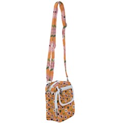 Flower Orange Pattern Floral Shoulder Strap Belt Bag by Dutashop