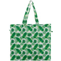 Tropical Leaf Pattern Canvas Travel Bag by Dutashop