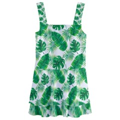 Tropical Leaf Pattern Kids  Layered Skirt Swimsuit by Dutashop