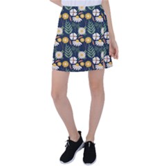 Flower Grey Pattern Floral Tennis Skirt by Dutashop