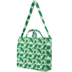 Tropical Leaf Pattern Square Shoulder Tote Bag