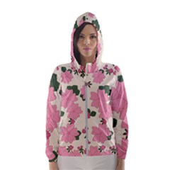 Floral Vintage Flowers Women s Hooded Windbreaker