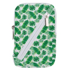 Tropical Leaf Pattern Belt Pouch Bag (small)