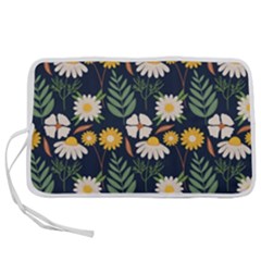 Flower Grey Pattern Floral Pen Storage Case (l)