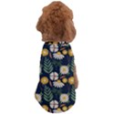 Flower Grey Pattern Floral Dog T-Shirt View2