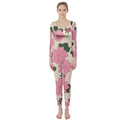 Floral Vintage Flowers Long Sleeve Catsuit by Dutashop