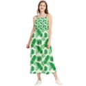 Tropical Leaf Pattern Boho Sleeveless Summer Dress View1