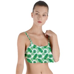 Tropical Leaf Pattern Layered Top Bikini Top 