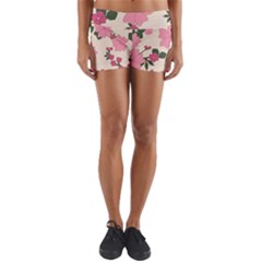 Floral Vintage Flowers Yoga Shorts by Dutashop