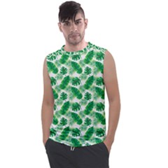 Tropical Leaf Pattern Men s Regular Tank Top