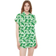 Tropical Leaf Pattern Chiffon Lounge Set