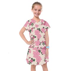 Floral Vintage Flowers Kids  Drop Waist Dress