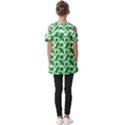 Tropical Leaf Pattern Fold Over Open Sleeve Top View2