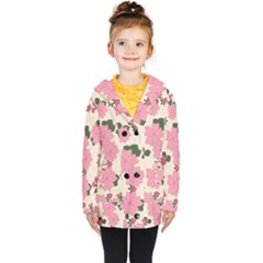 Floral Vintage Flowers Kids  Double Breasted Button Coat by Dutashop