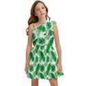 Tropical Leaf Pattern Kids  One Shoulder Party Dress View1