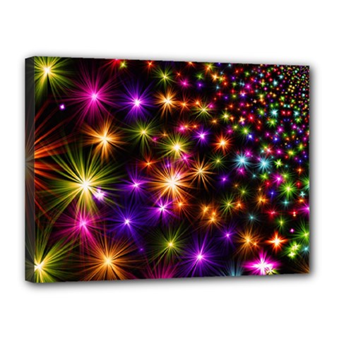 Star Colorful Christmas Abstract Canvas 16  X 12  (stretched) by Dutashop