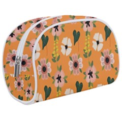 Flower Orange Pattern Floral Make Up Case (medium)