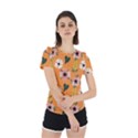 Flower Orange Pattern Floral Back Cut Out Sport T-Shirt View2