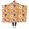 Flower Orange Pattern Floral Wearable Blanket View2