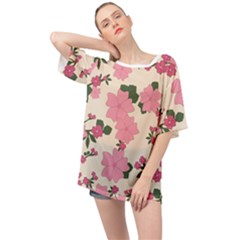 Floral Vintage Flowers Oversized Chiffon Top by Dutashop