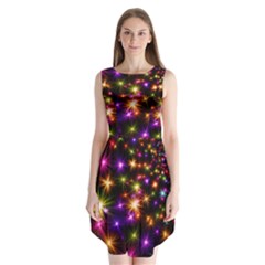 Star Colorful Christmas Abstract Sleeveless Chiffon Dress  