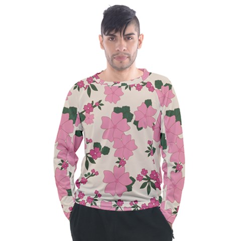 Floral Vintage Flowers Men s Long Sleeve Raglan T-shirt by Dutashop