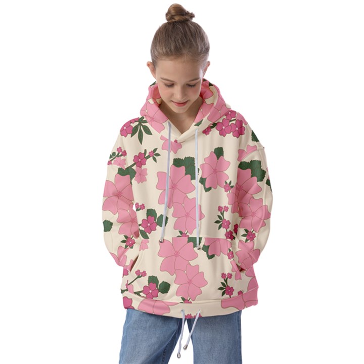 Floral Vintage Flowers Kids  Oversized Hoodie