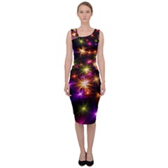 Star Colorful Christmas Abstract Sleeveless Pencil Dress