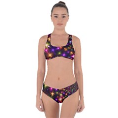 Star Colorful Christmas Abstract Criss Cross Bikini Set