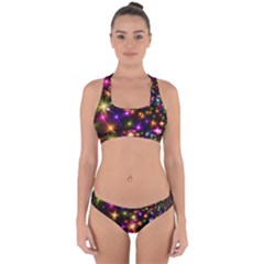 Star Colorful Christmas Abstract Cross Back Hipster Bikini Set