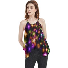 Star Colorful Christmas Abstract Flowy Camisole Tank Top