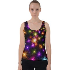 Star Colorful Christmas Abstract Velvet Tank Top