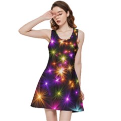 Star Colorful Christmas Abstract Inside Out Racerback Dress