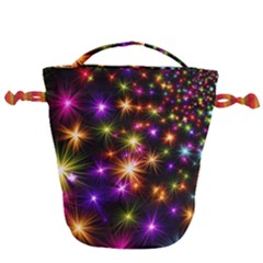 Star Colorful Christmas Abstract Drawstring Bucket Bag