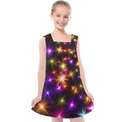 Star Colorful Christmas Abstract Kids  Cross Back Dress