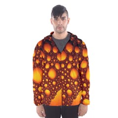 Bubbles Abstract Art Gold Golden Men s Hooded Windbreaker