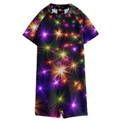 Star Colorful Christmas Abstract Kids  Boyleg Half Suit Swimwear