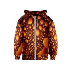 Bubbles Abstract Art Gold Golden Kids  Zipper Hoodie