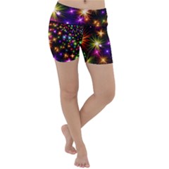 Star Colorful Christmas Abstract Lightweight Velour Yoga Shorts by Dutashop