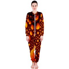 Bubbles Abstract Art Gold Golden Onepiece Jumpsuit (ladies)