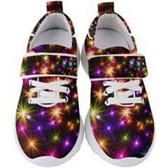 Star Colorful Christmas Abstract Kids  Velcro Strap Shoes