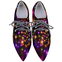 Star Colorful Christmas Abstract Pointed Oxford Shoes