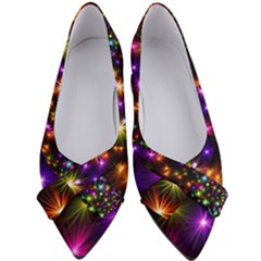 Star Colorful Christmas Abstract Women s Bow Heels