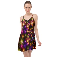 Star Colorful Christmas Abstract Summer Time Chiffon Dress