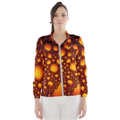 Bubbles Abstract Art Gold Golden Women s Windbreaker