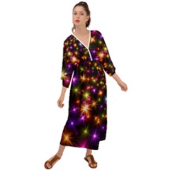 Star Colorful Christmas Abstract Grecian Style  Maxi Dress