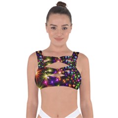 Star Colorful Christmas Abstract Bandaged Up Bikini Top