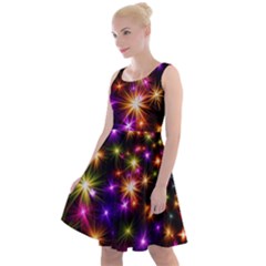 Star Colorful Christmas Abstract Knee Length Skater Dress