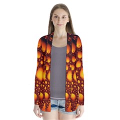 Bubbles Abstract Art Gold Golden Drape Collar Cardigan by Dutashop