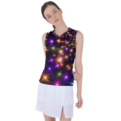 Star Colorful Christmas Abstract Women s Sleeveless Sports Top